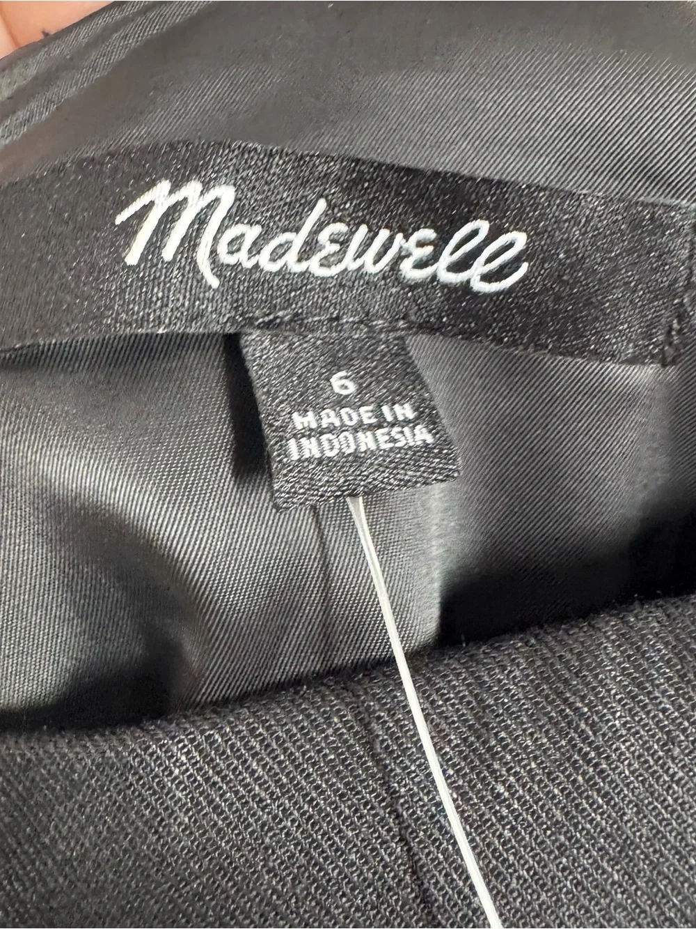Madewell Squareneck Romper Jet Black Size 6 Sleeveless Skort Spaghetti Strap NWT